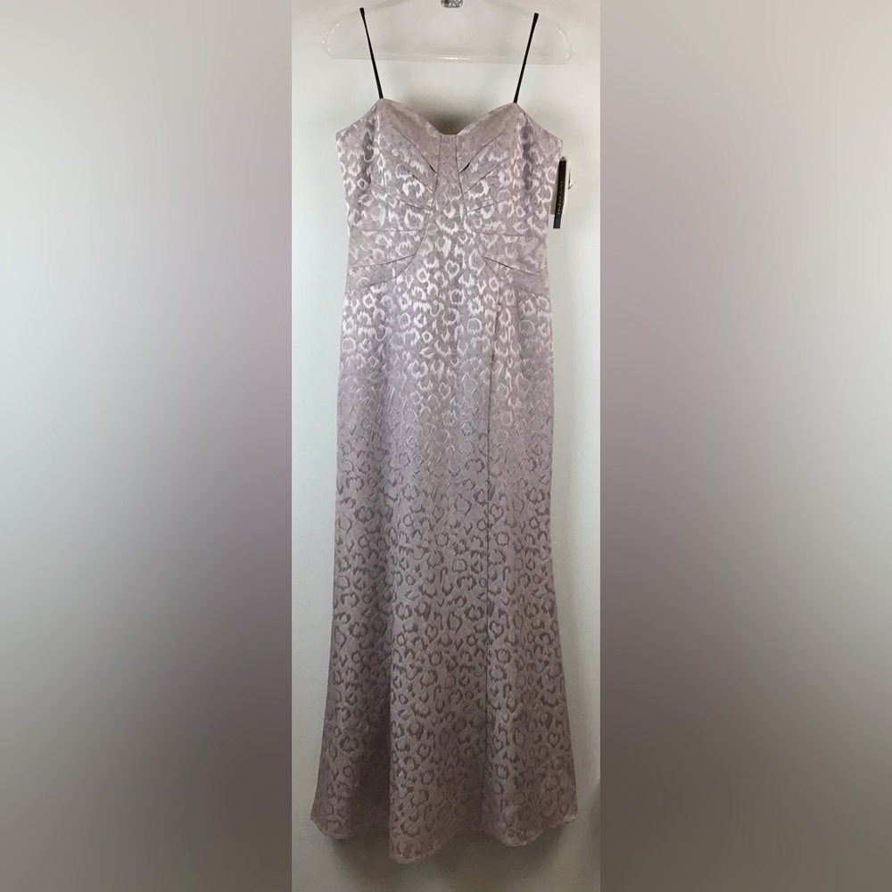NWT David Meister Lavender Brocade Strapless Dress | 8 - Picture 2 of 12
